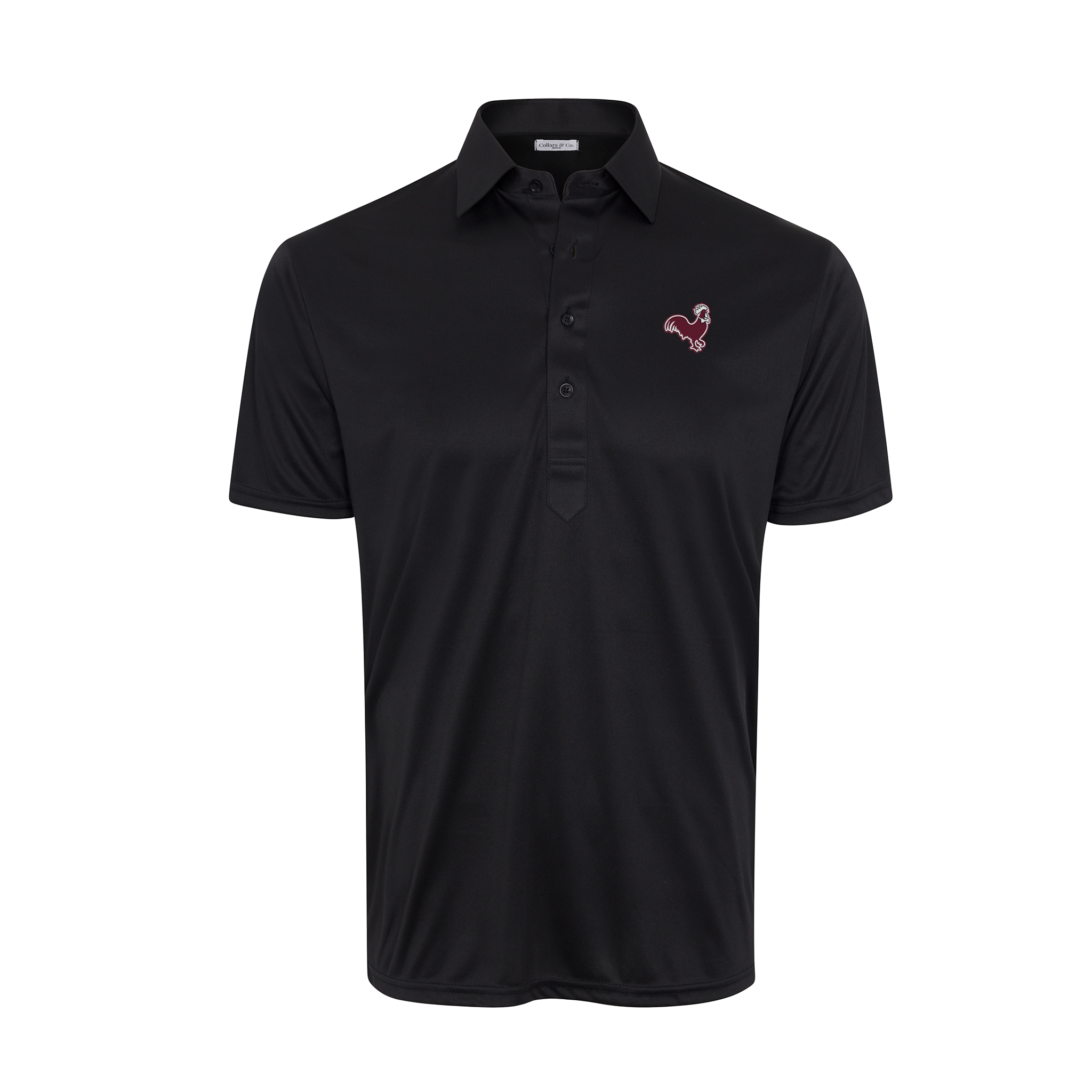Bocock Brothers x Collars & Co. Semi-Spread Collar Polo Black (Maroon/Black/White Logo)