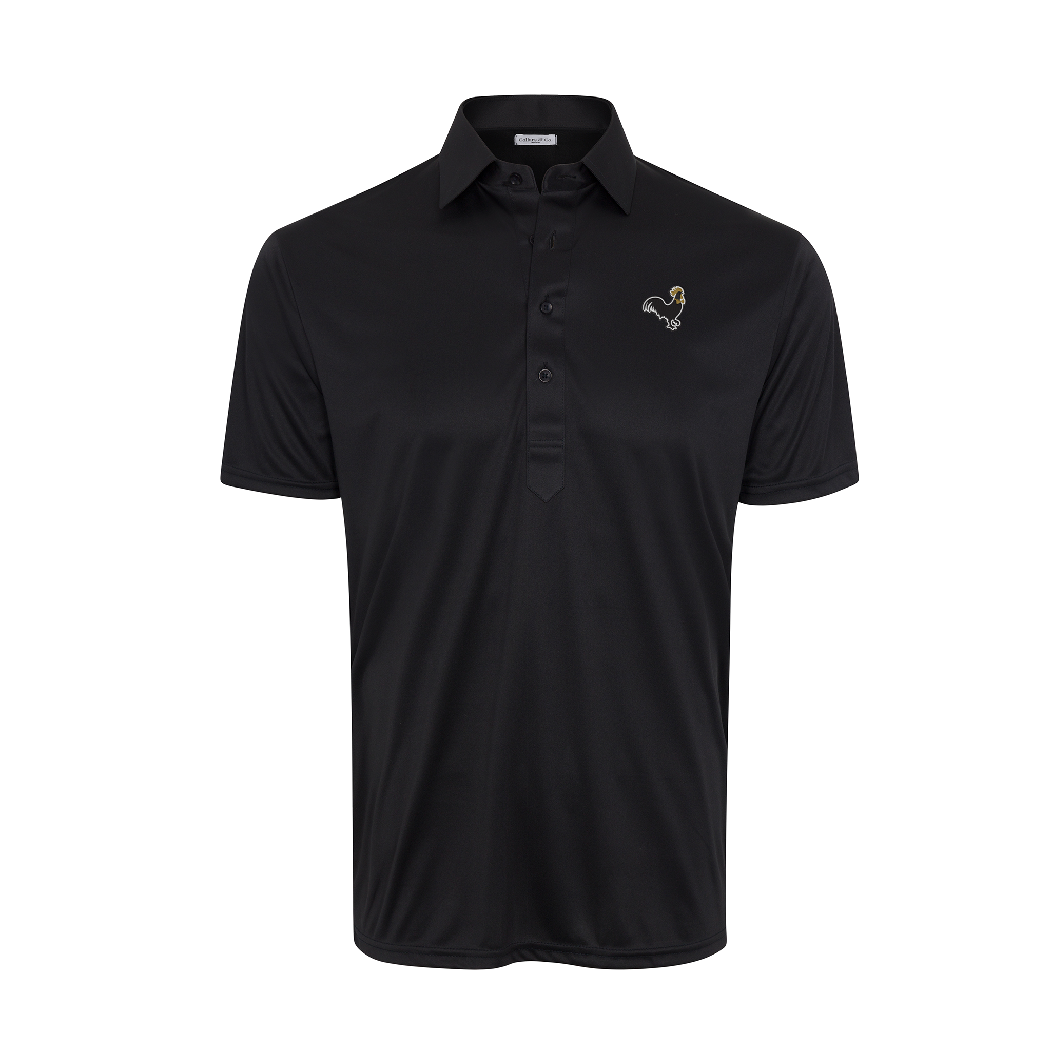 Bocock Brothers x Collars & Co. Semi-Spread Collar Polo Black (Gold/Black/White Logo)