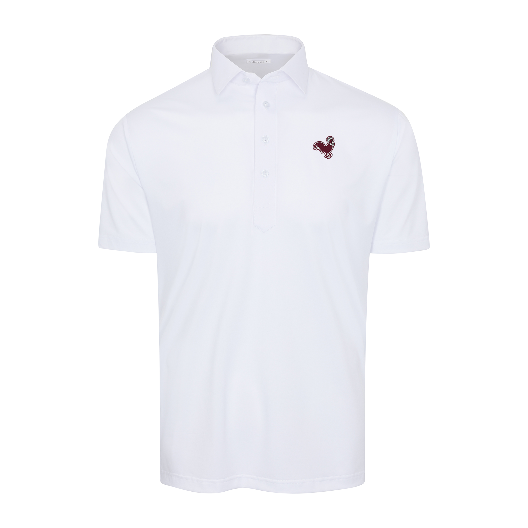 Bocock Brothers x Collars & Co. Semi-Spread Collar Polo White (Maroon/Black/White Logo)